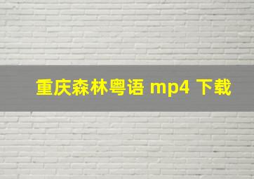 重庆森林粤语 mp4 下载